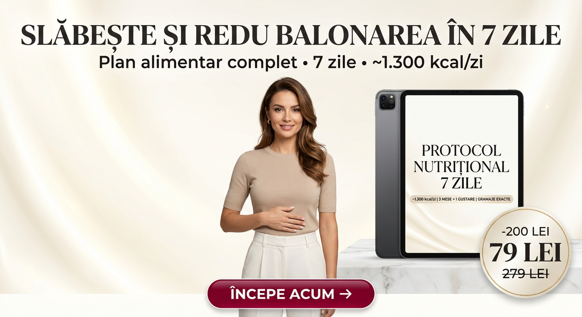 Protocol Nutrițional 7 Zile — program digital pentru slăbire și reducerea balonării, de Cristina Negru, nutriționist dietetician